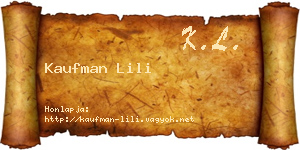 Kaufman Lili névjegykártya