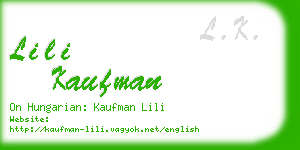 lili kaufman business card